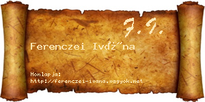 Ferenczei Ivána névjegykártya